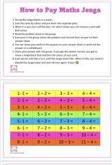 Maths Jenga Game Subtraction -1 to -12