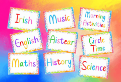 Colourful Classroom Timetable - Subject Schedule - Visual Timetable