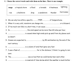 Extreme Weather Reading Comprehension Worksheets