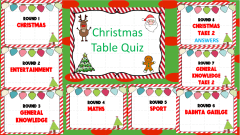 Christmas Table Quiz 3rd to 6th- 2023