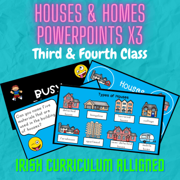 Houses and Homes Third and Fourth Class PowerPoint Lesson Bundle