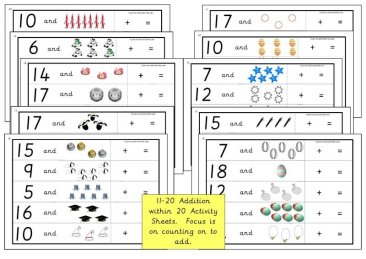 11-20 Addition within 20 Activity Sheets
