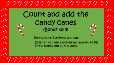 Count the Candy Canes - number bonds to 5