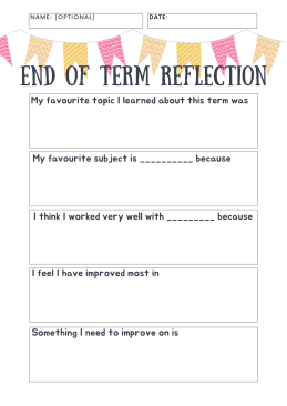 End of Term Reflection English & Gaeilge versions ON SALE
