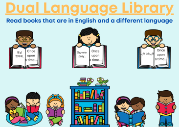 Dual Language Library Sign