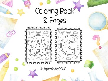 Alphabet Cookies Coloring Book & Pages Graphic