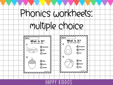 Phonics workheets: multiple choice