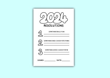 2024 Resolutions Worksheet