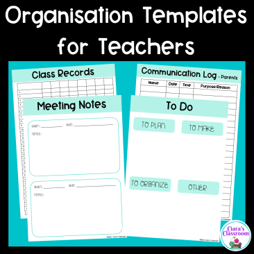Printable and Digital Organisation Templates for Teachers