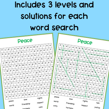 World Peace Day Word Searches