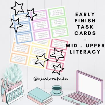 54 Upper Literacy Early Finish Task Cards