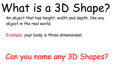 Maths 3D shapes (5th/6th class)