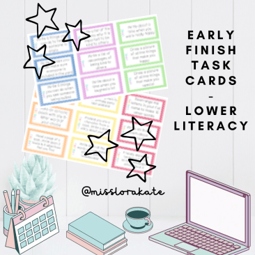 54 Lower Literacy Task Cards for Early Finishers!