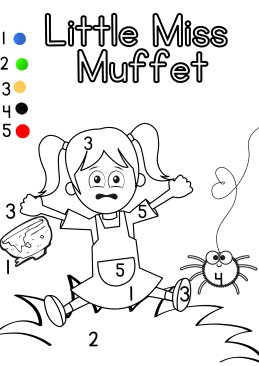 Little Miss Muffet Differentiated Colouring Sheet