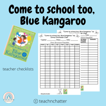Back to school too, Blue Kangaroo Book Activities