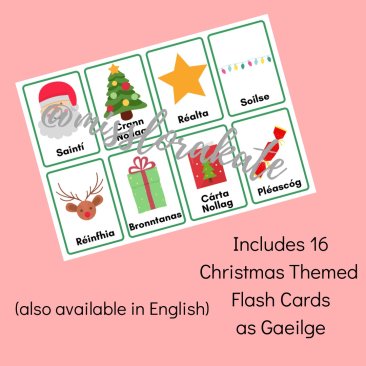 16 Christmas Flash Cards (Gaeilge)