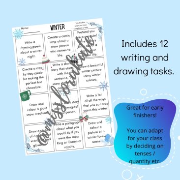 Winter Writing and Drawing Grid (for early finishers)