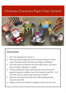 Christmas Character Paper Chain Garland