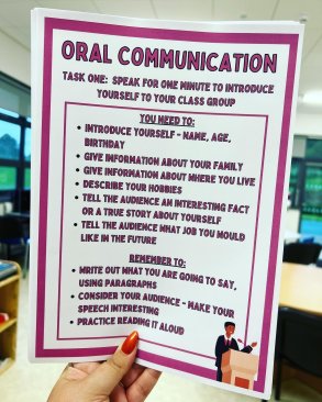 First Year English: Oral Communication Task