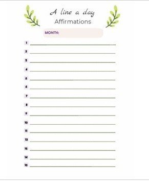Affirmations - A Line A Day