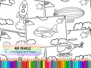 Air Vehicle Coloring Book & Pages for Kids