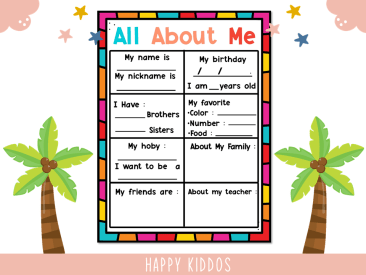All About Me for Kindergarten