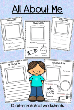 All About Me - Drawing and Writing Worksheets