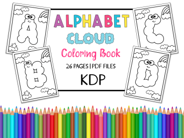 Alphabet Cloud Coloring Book & Pages for Kids