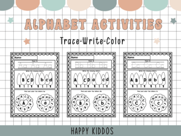 Alphabet Activities: Trace-Write-Color