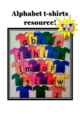 Alphabet t-shirts resource cover page