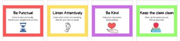 Classroom Rules Posters - A set of 4