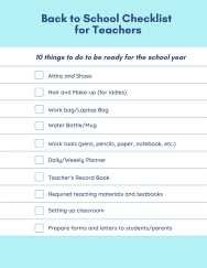 Back to School Checklist for Teachers