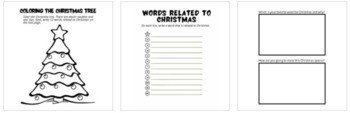 Christmas Coloring and Words Activity