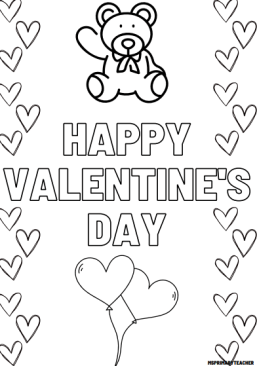Valentine's Day Cards, Word Search, and Colouring Sheets