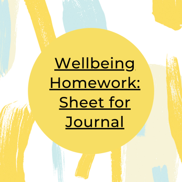 Wellbeing Homework Activity List