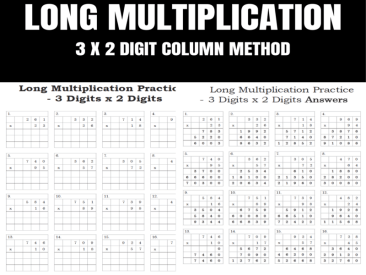 3 x 2 Digit Long Multiplication