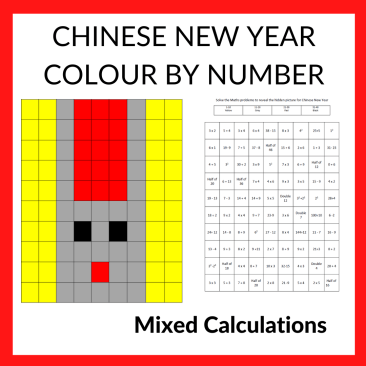 Chinese New Year Maths- Mixed Calculation Colour By Number