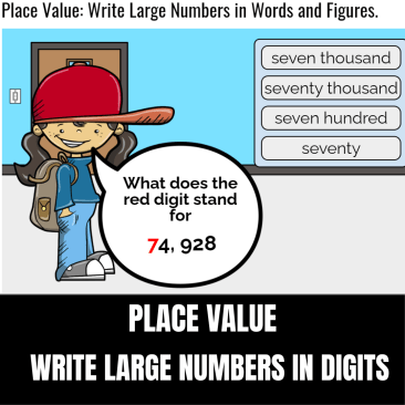 BOOM CARDS-Writing Large Numbers in Words and Digits