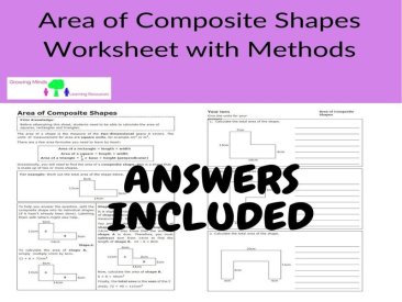 Area of Composite Shapes Worksheet with Methods