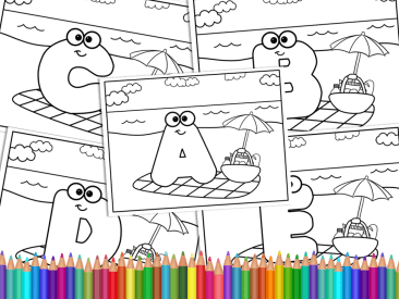 Alphabet Beach Coloring Book & Pages for Kids