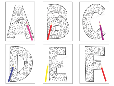 Alphabet Doodle Cute Coloring Book & Pages for Kids