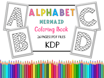 Alphabet Mermaid Coloring Book & Pages for Kids 2
