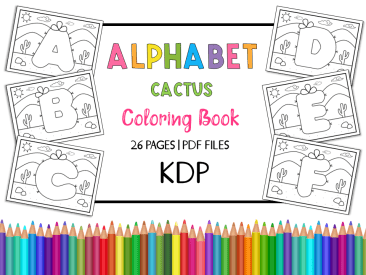 Alphabet Cactus Coloring Book & Pages for Kids