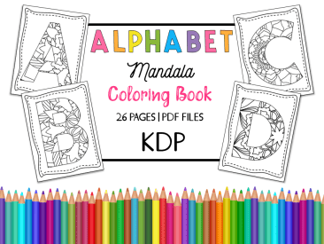 Alphabet Mandala Coloring Book & Pages