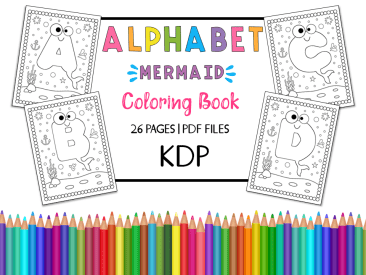 Alphabet Mermaid Coloring Book & Pages for Kids