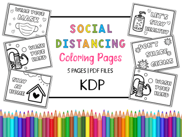 Social Distancing Coloring Book & Pages for Kids