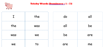 Jolly Phonics Tricky Words Dominoes