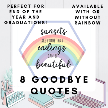 8 End of the year / Goodbye Quote Posters