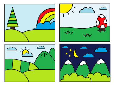 Scenery Coloring Book & Pages for Kids