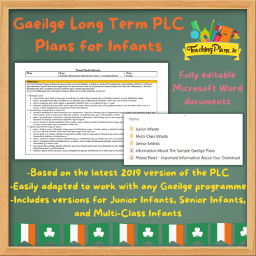 Primary Language Curriculum Infants English and Irish Long Term Plans - Junior / Senior Infant Yearly PLC Plans